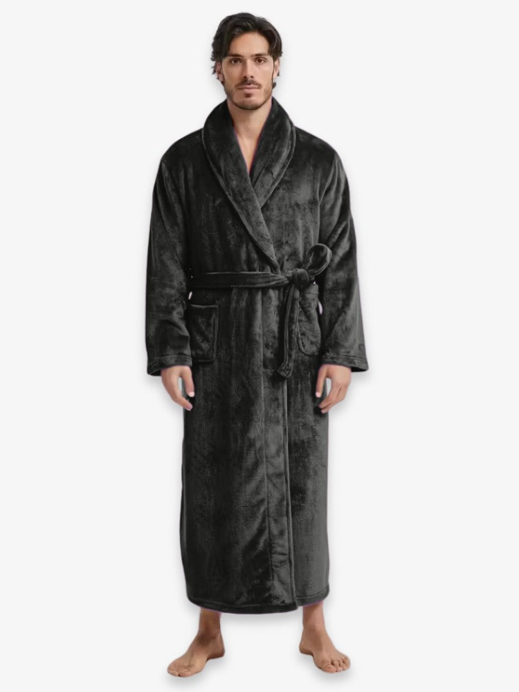 Long Men's Dressing Gown With Tie Belt - Marlon
