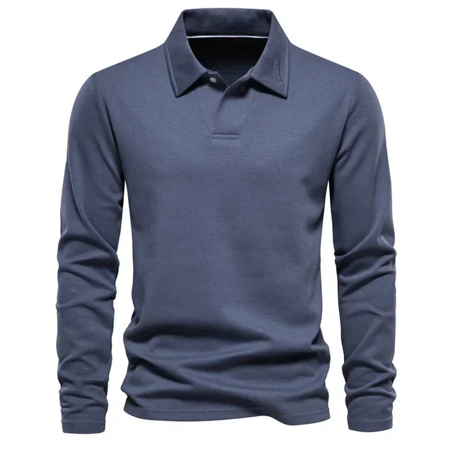 Long Sleeve Turn-Down Collar Polo - Carlton