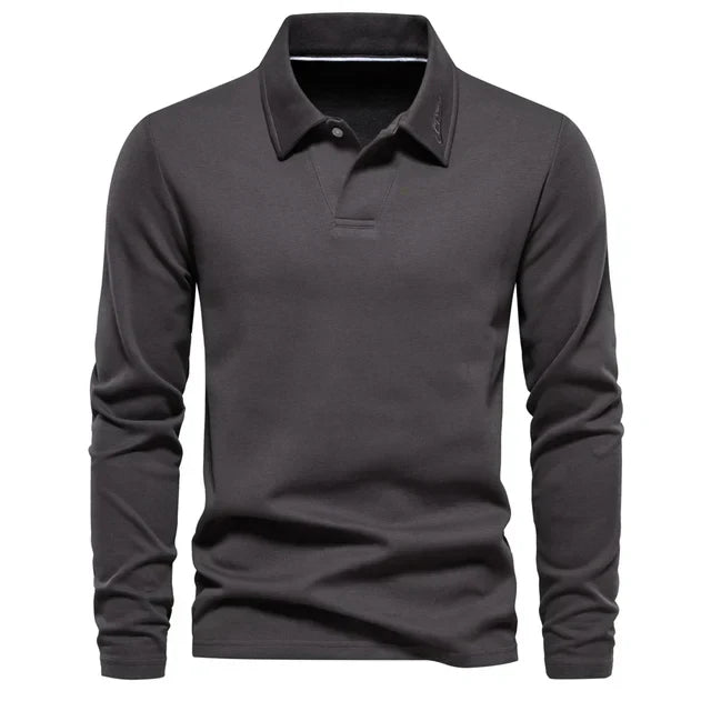Long Sleeve Turn-Down Collar Polo - Carlton