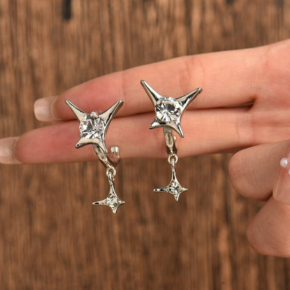 Silberne Tropfenohrringe mit Kristall, Damen Schmuck, modisch, elegant, Geschenkidee.