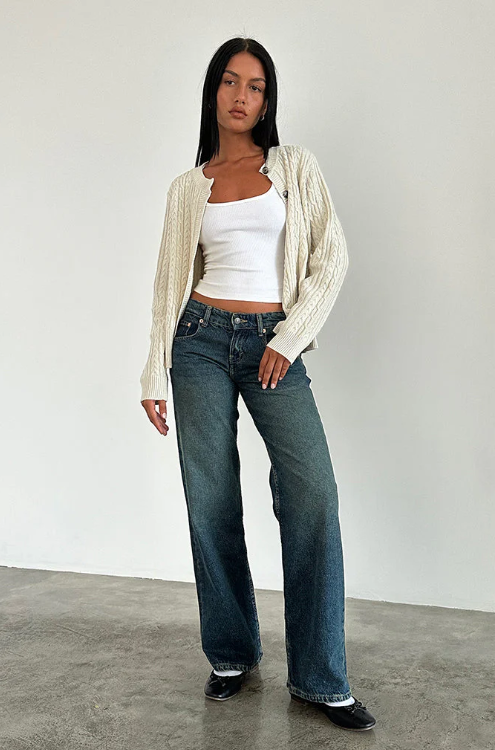Low Rise Damenjeans Locker Geschnitten - Milla