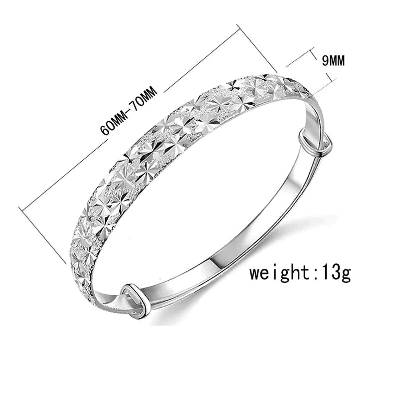 Silberarmband Damen, 9mm breit, 60-70mm Durchmesser, 13g, elegantes Design, Schmuckaccessoire.