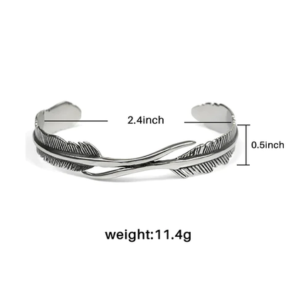 Silbernes Federarmband, verstellbar, 2.4 Zoll, 11.4g, Schmuck für Damen und Herren.