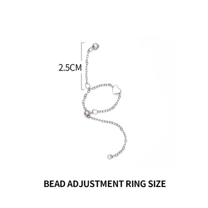 Silbernes Armband mit Herzanhänger, verstellbar, 2,5 cm, Schmuck für Damen, Geschenkidee.