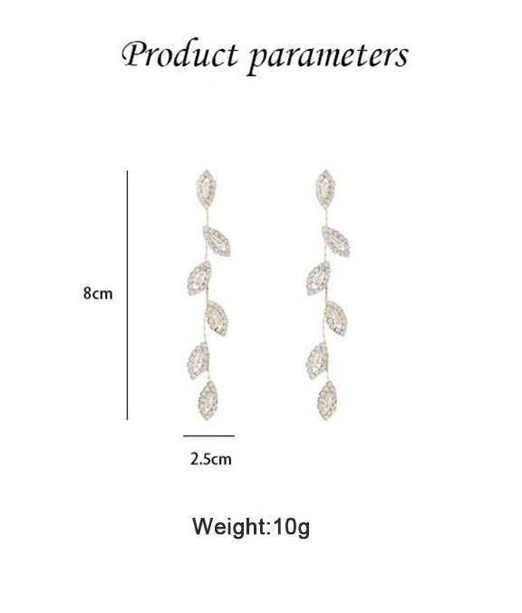 Goldene Ohrringe mit Blattdesign, 8 cm lang, 2,5 cm breit, 10g, eleganter Schmuck für Damen.
