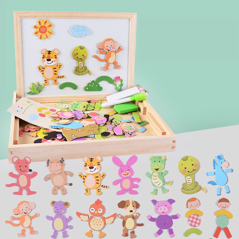 KreativBox Magnetická hra – Zábavné učení s puzzlem a kreslicí deskou