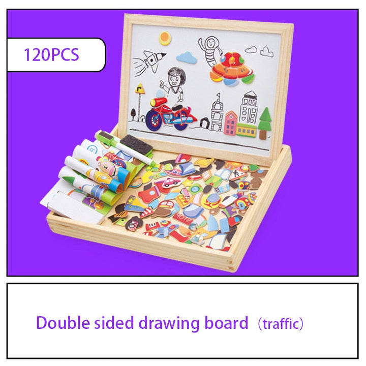 KreativBox Magnetická hra – Zábavné učení s puzzlem a kreslicí deskou