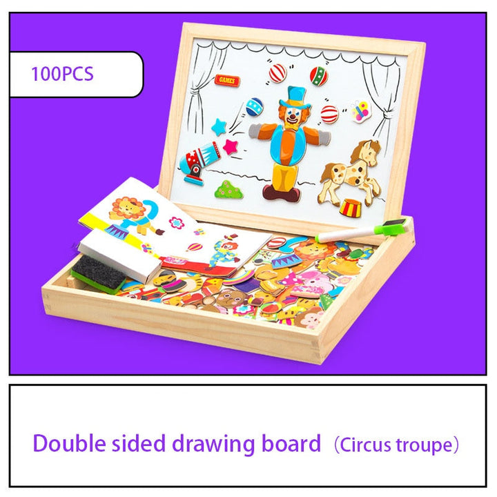 KreativBox Magnetická hra – Zábavné učení s puzzlem a kreslicí deskou