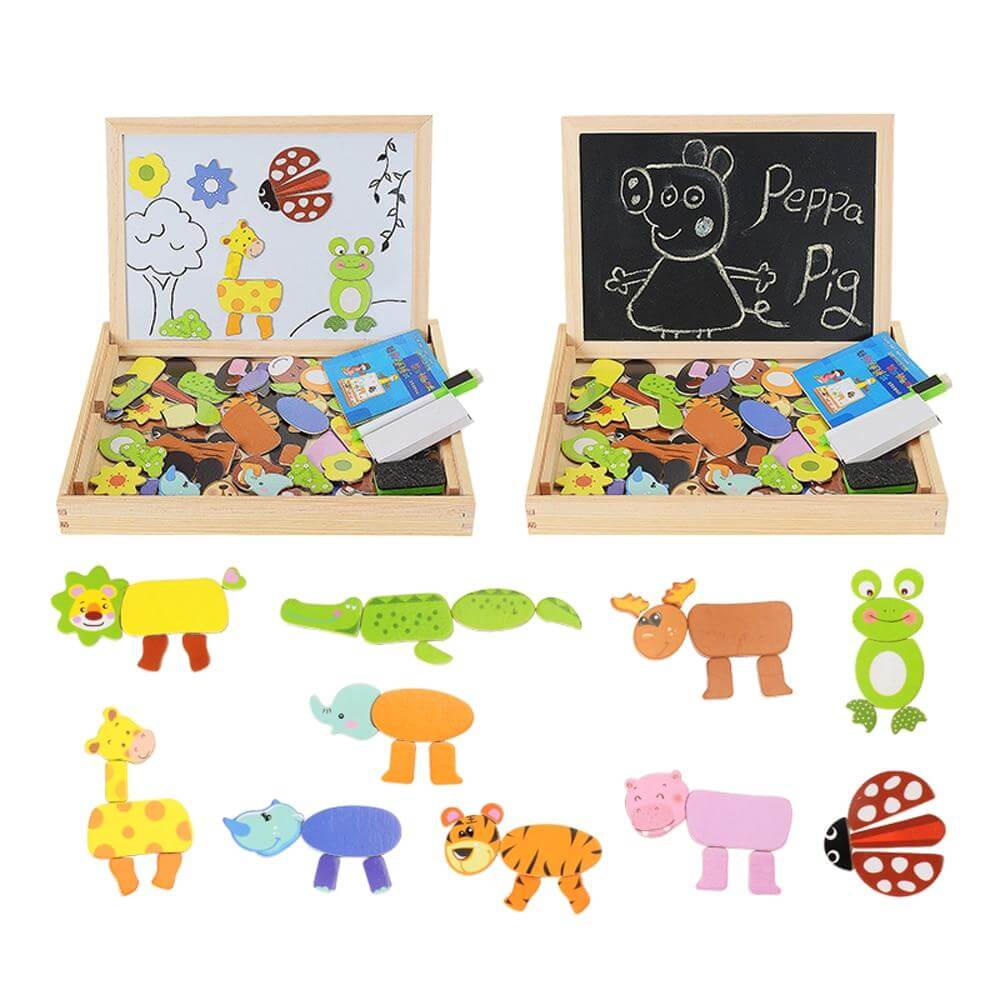 KreativBox Magnetická hra – Zábavné učení s puzzlem a kreslicí deskou