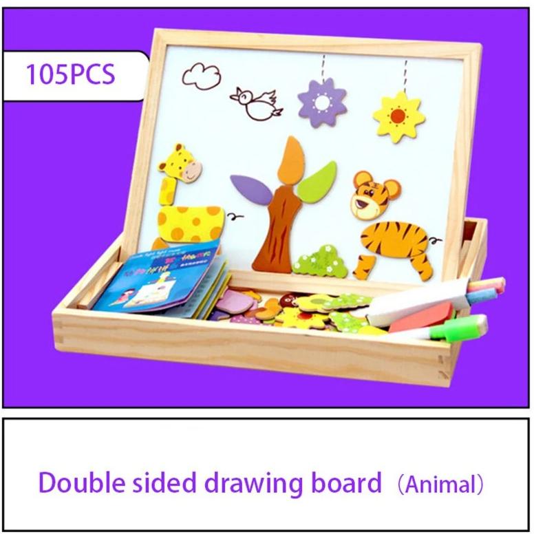 KreativBox Magnetická hra – Zábavné učení s puzzlem a kreslicí deskou