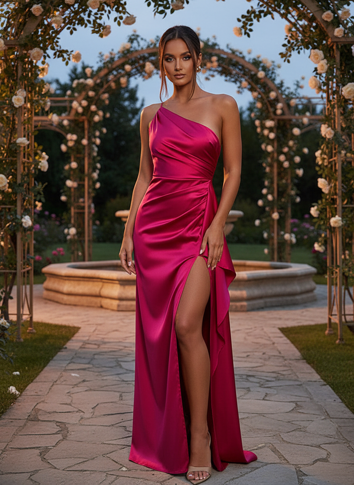 Maxikleid Mit One-Shoulder Design - ShimmerDress 