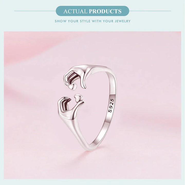 Silberring S925 mit Herzdesign, minimalistischer Schmuck, Damenring, Geschenkidee, modisch.