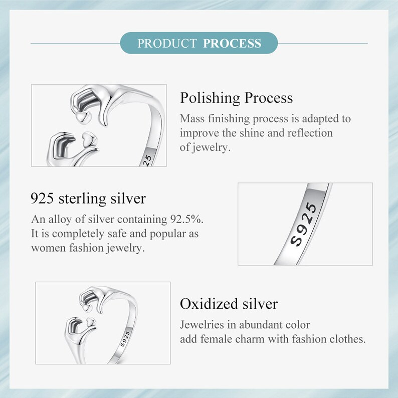 Silberring S925, poliert, oxidiert, Damenmode-Schmuck, 925 Sterling Silber, glänzend.