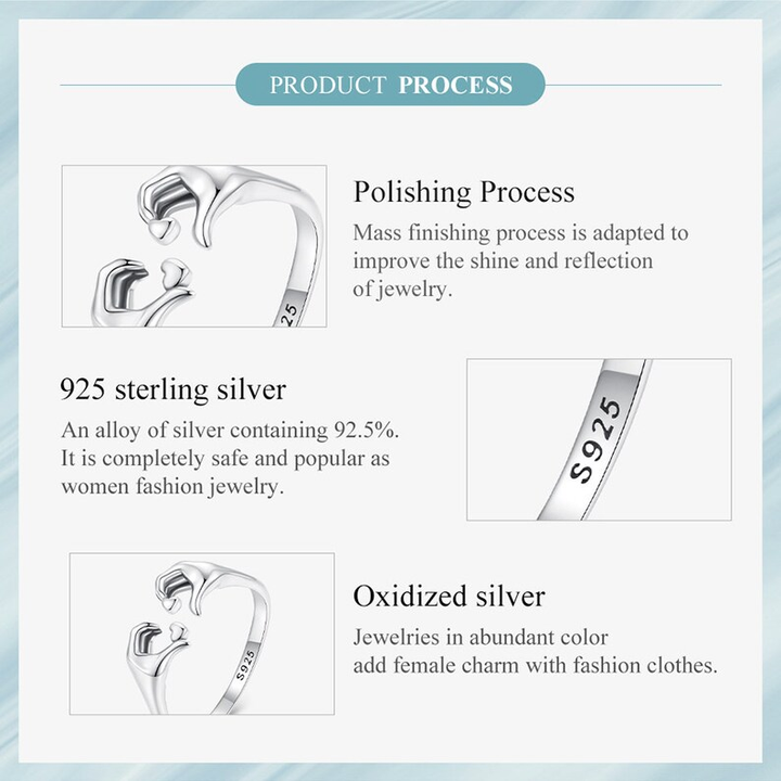 Silberring S925, poliert, oxidiert, Damenmode-Schmuck, 925 Sterling Silber, glänzend.