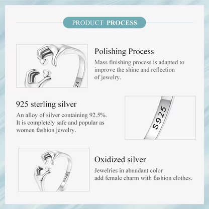 925 Sterling Silber Ring, poliert, oxidiert, Damenmode, Schmuck, S925, glänzend, langlebig.