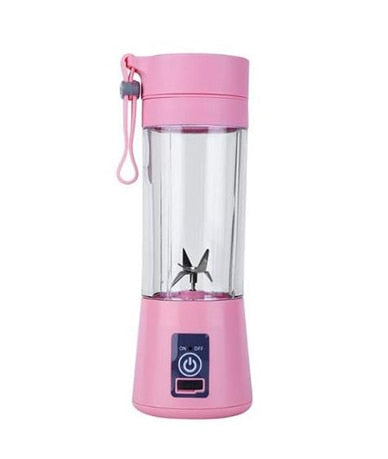 Rosa tragbarer Mini-Mixer, USB-aufladbar, ideal für Smoothies, kompakt und effizient.