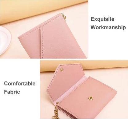 Rosa Mini-Geldbörse mit Quastenanhänger, Kunstleder, exquisite Verarbeitung, komfortabler Stoff.