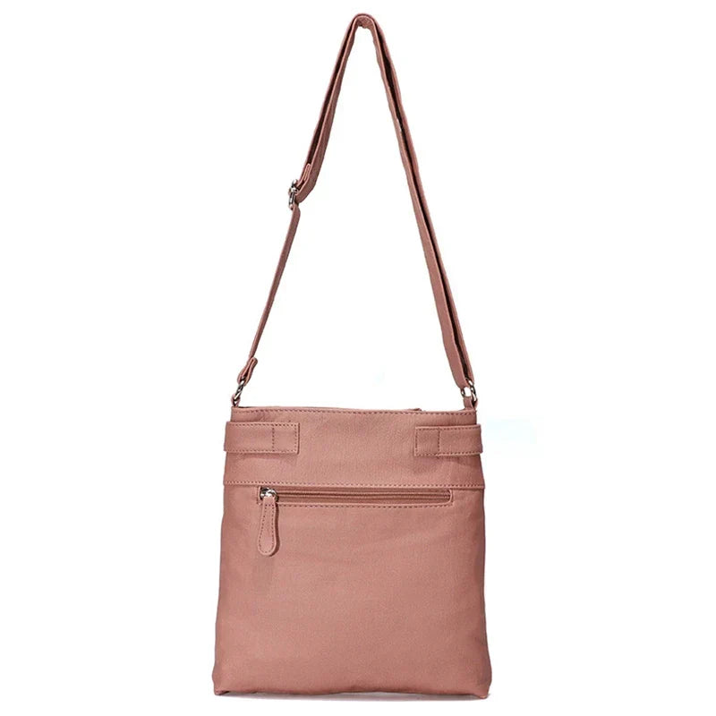 Damen Umhängetasche aus PU-Leder, rosa, große Kapazität, multifunktional, lässig.