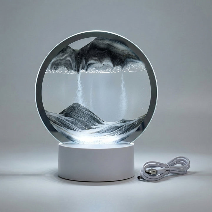 Modern Circular Sand Art Lamp -  AquaDrift