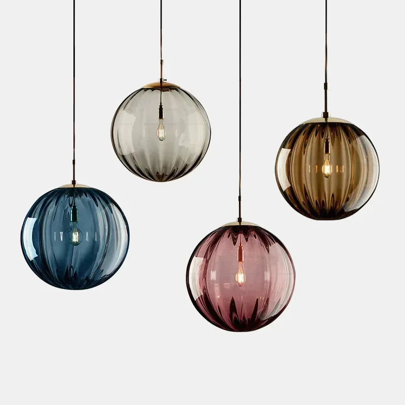 Moderne LED-Hängelampe, Glas, Kugelform, Nordic Design, für Schlafzimmer, Esszimmer, Bar.