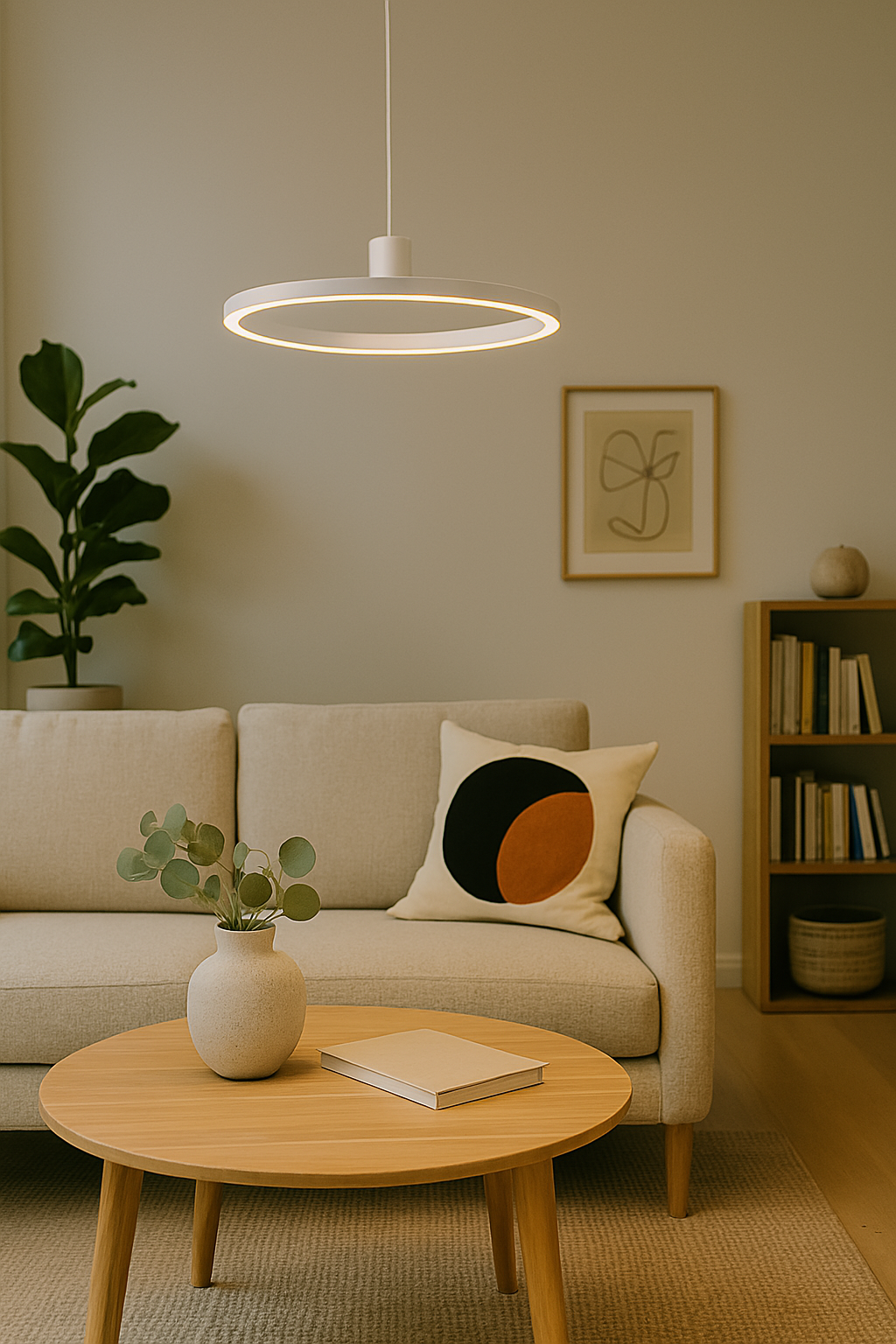 Moderní LED závěsné svítidlo – Dimmovatelné, trvanlivé a stylové – Kružnicový design pro jídelnu, obývací pokoj a kancelář