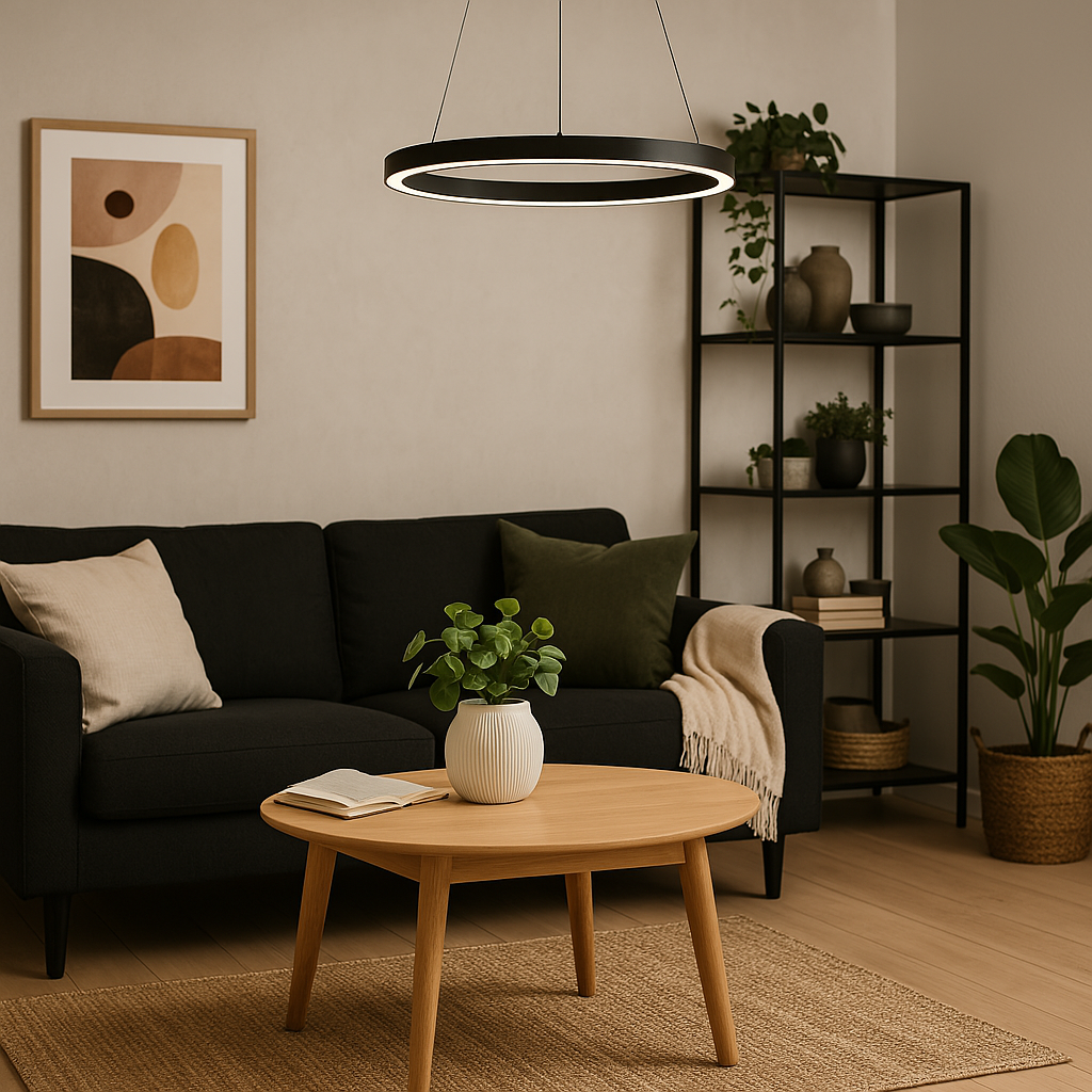 Moderní LED závěsné svítidlo – Dimmovatelné, trvanlivé a stylové – Kružnicový design pro jídelnu, obývací pokoj a kancelář