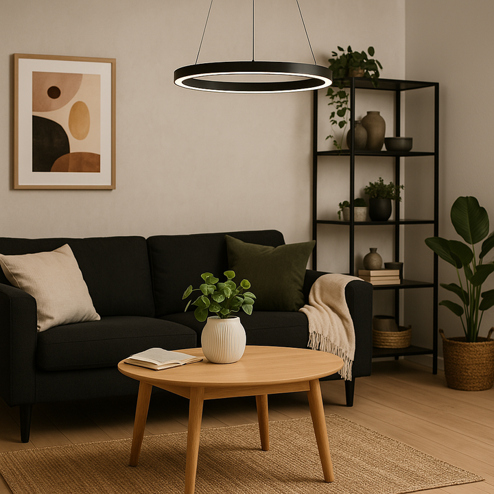Moderní LED závěsné svítidlo – Dimmovatelné, trvanlivé a stylové – Kružnicový design pro jídelnu, obývací pokoj a kancelář