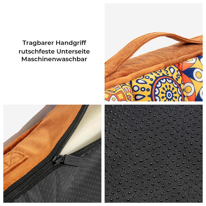 Orthopädisches Hundebett, marokkanisches Design, rutschfest, maschinenwaschbar, tragbar.