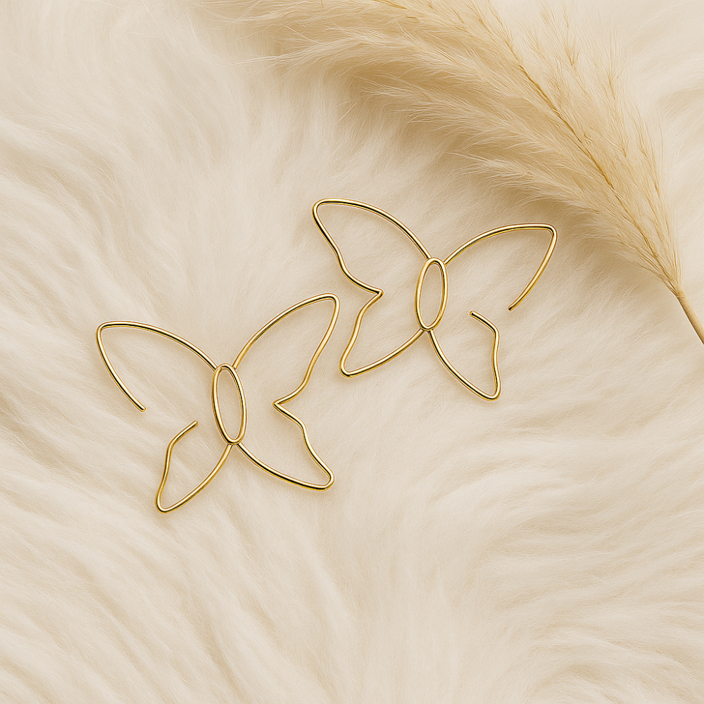 Motýlí ucho | Velké motýlí naušnice pro ženy