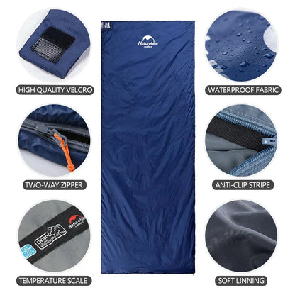 Naturehike Schlafsack LW180, blau, wasserdicht, tragbar, Outdoor-Camping, hochwertig.