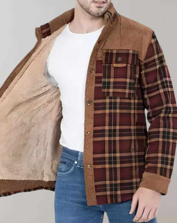 Zateplená pánská flanelová bunda s fleecem – FlanelStil