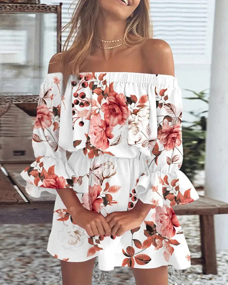 Trendové boho mini šaty s designem na jedno rameno a vzdušným střihem - Ysa