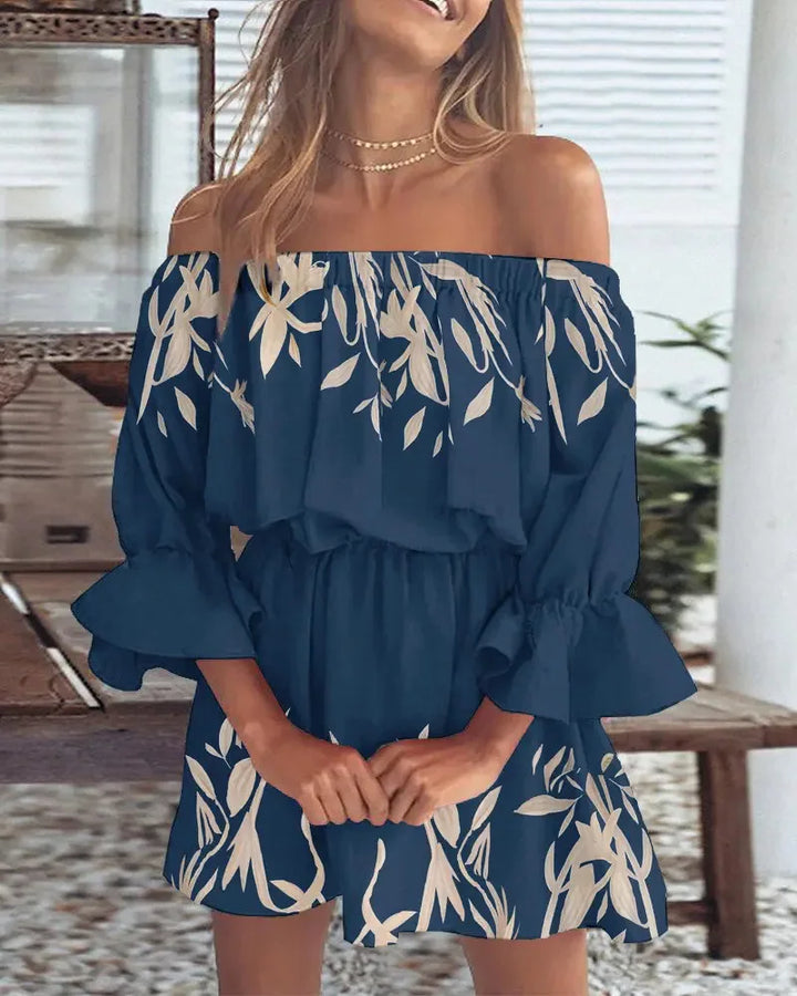 Trendové boho mini šaty s designem na jedno rameno a vzdušným střihem - Ysa