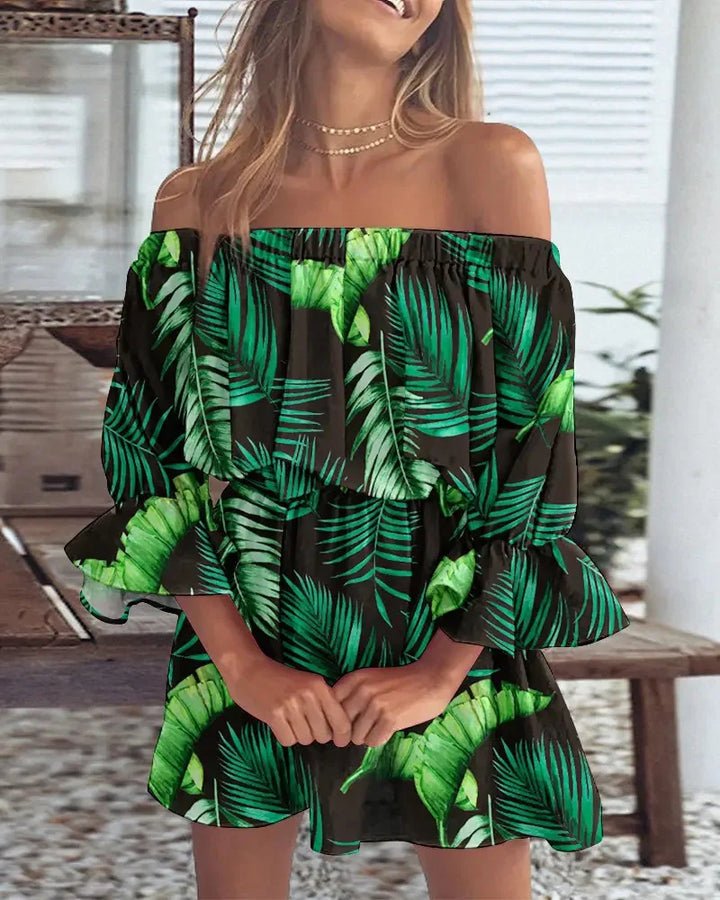 Trendové boho mini šaty s designem na jedno rameno a vzdušným střihem - Ysa