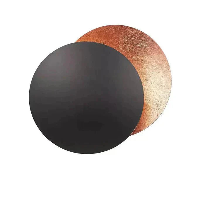 Runde Wanddekoration, schwarz und bronzefarben, modernes Design, Metall, Wohnzimmer-Dekor.