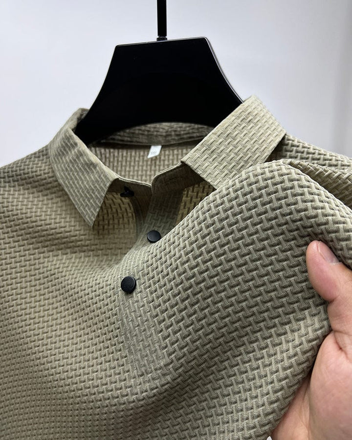 Prodyšná pánská polokošile s mesh detaily a slim fit – podzimní edice Milan