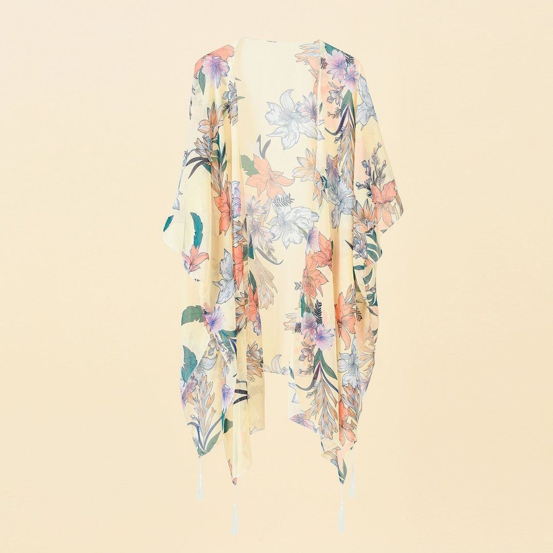 Kimono s květinovým vzorem a třásněmi – Liora