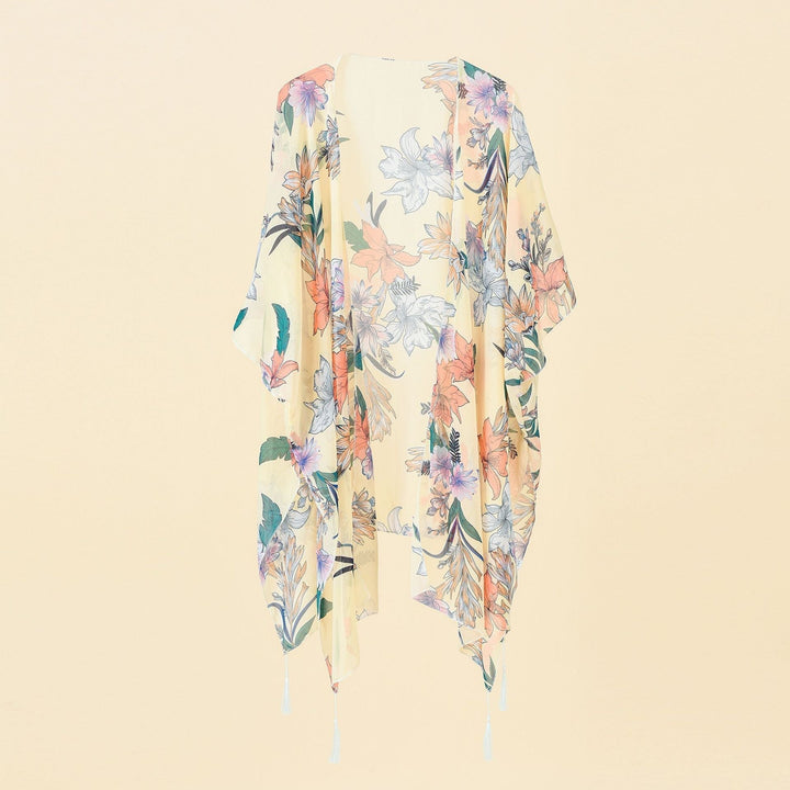 Kimono s květinovým vzorem a třásněmi – Liora