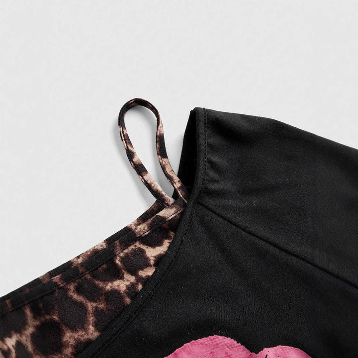 Trendy dámská off-shoulder košile s leopardím potiskem – Zaria