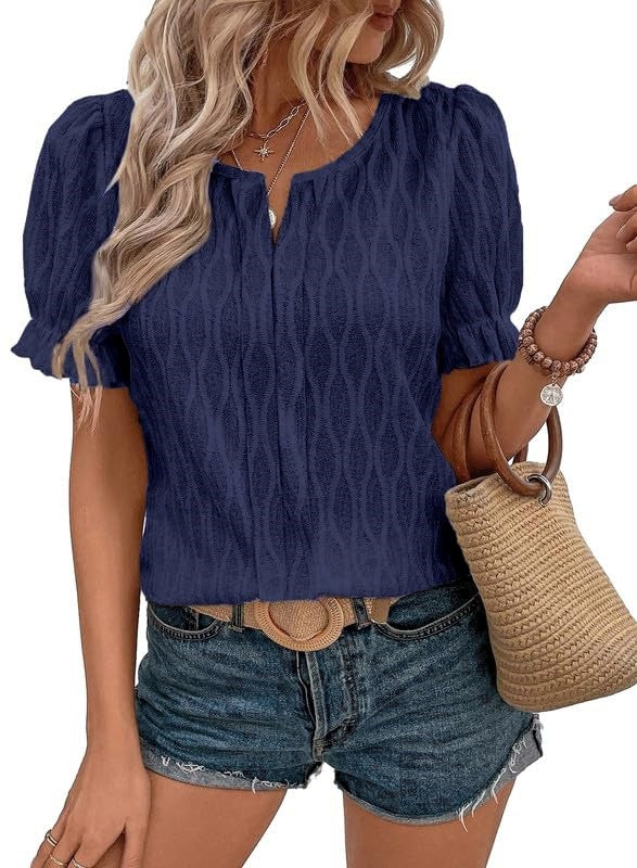 Vzdušné a stylové dámské tričko s polodlouhým rukávem a krajkovými detaily – Noemi