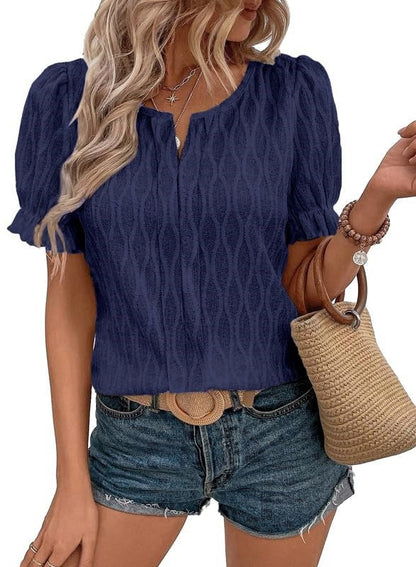 Vzdušné a stylové dámské tričko s polodlouhým rukávem a krajkovými detaily – Noemi