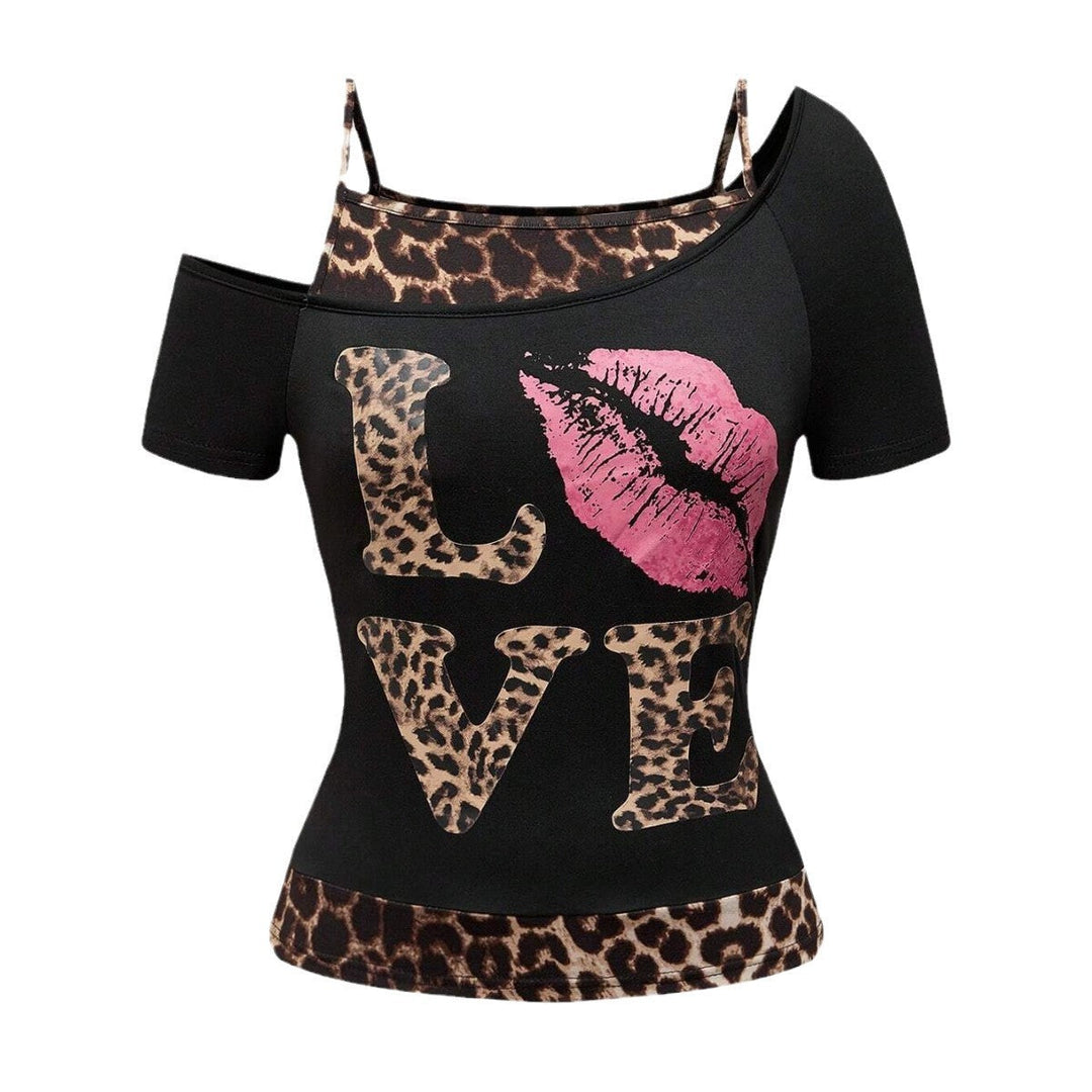 Trendy dámská off-shoulder košile s leopardím potiskem – Zaria