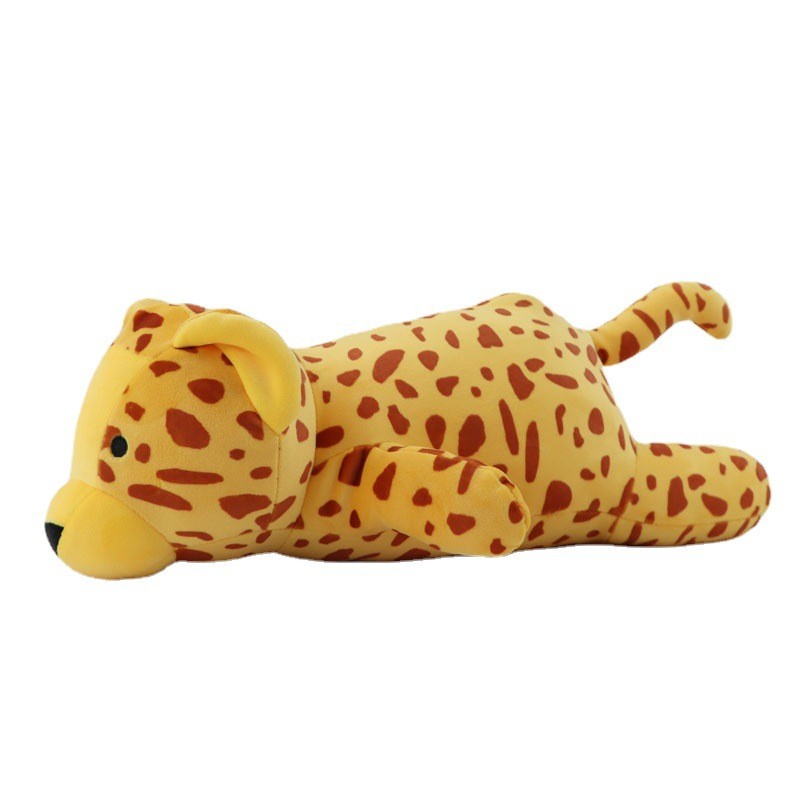 Gelbes Plüsch-Leopardenkissen, weich, gepunktet, Kinderzimmer-Dekoration, Geschenkidee.
