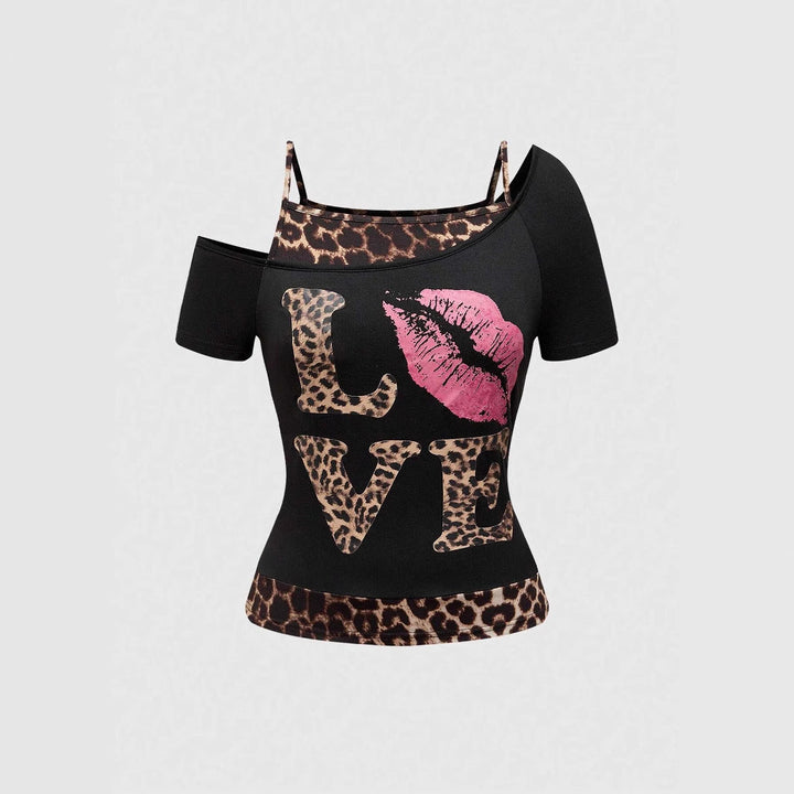 Trendy dámská off-shoulder košile s leopardím potiskem – Zaria