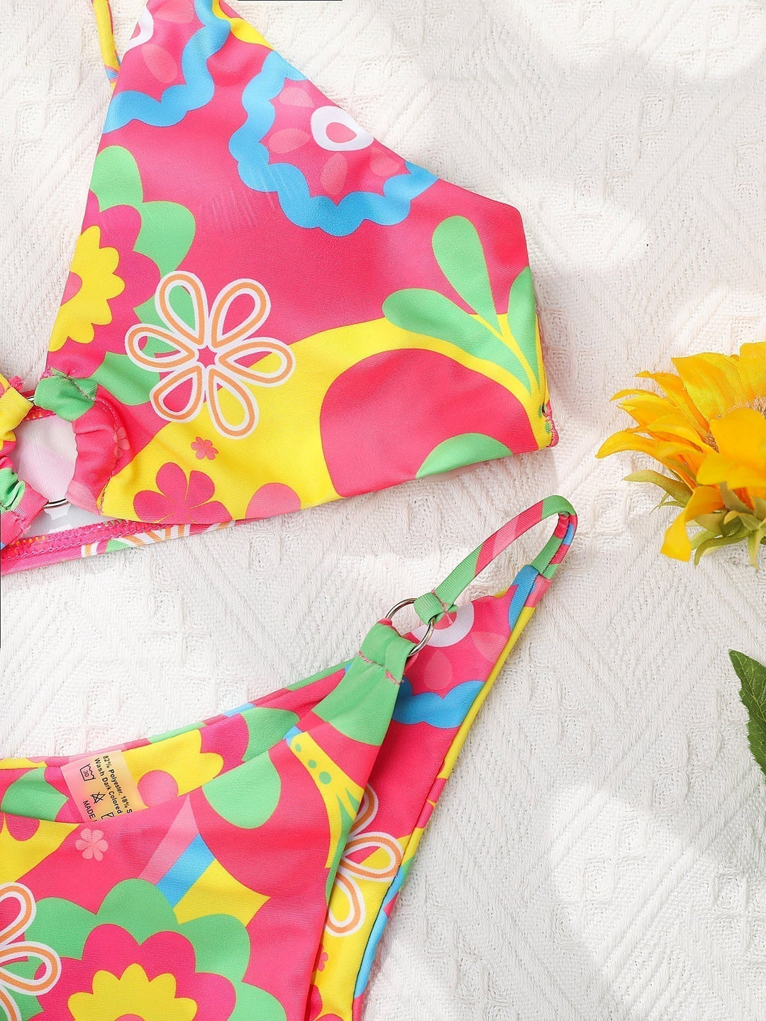 Bikini set s růžovým květinovým vzorem – Liliane