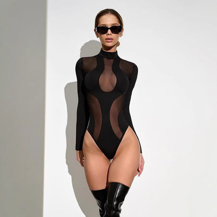 Trendy dámský body s výřezy a síťovinovými prvky – Nayeli