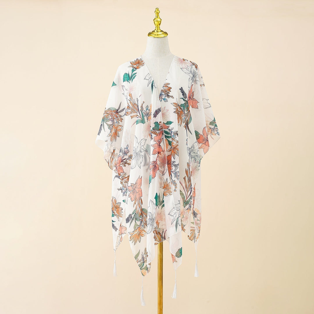 Kimono s květinovým vzorem a třásněmi – Liora