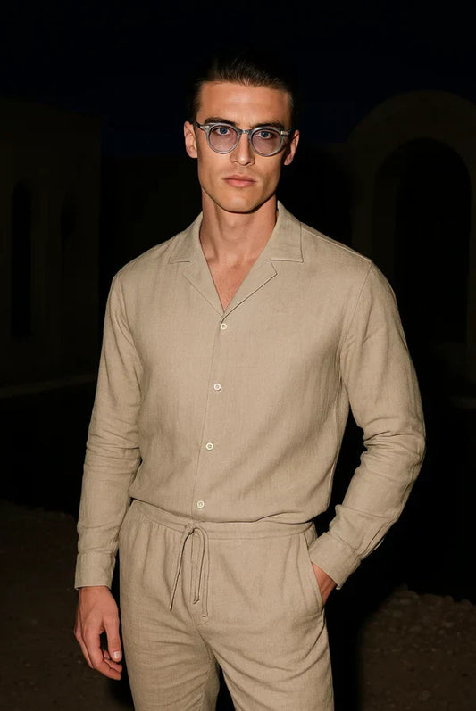 Stylový pánský košilový top s skrytou knoflíkovou légou – Eliano