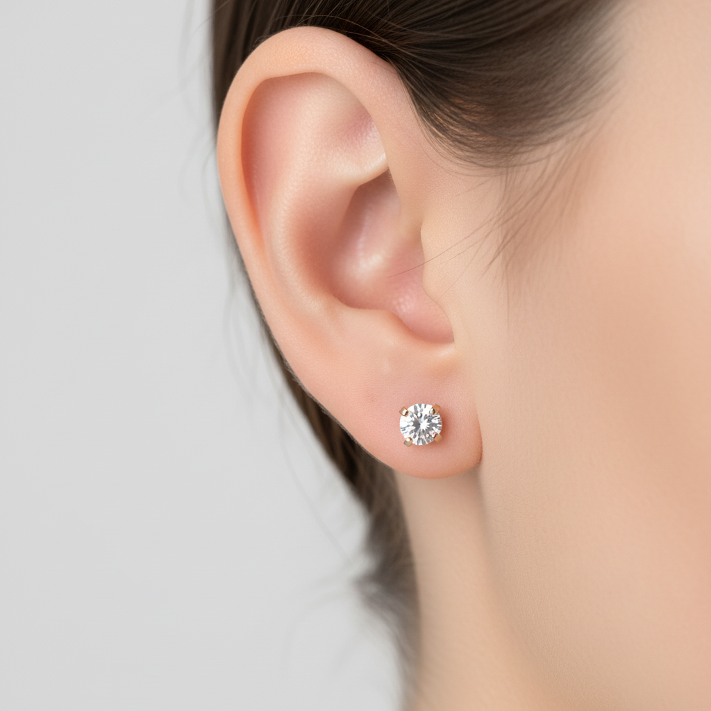 Ohrstecker Aus Titanstahl - ZirconiaPearl 