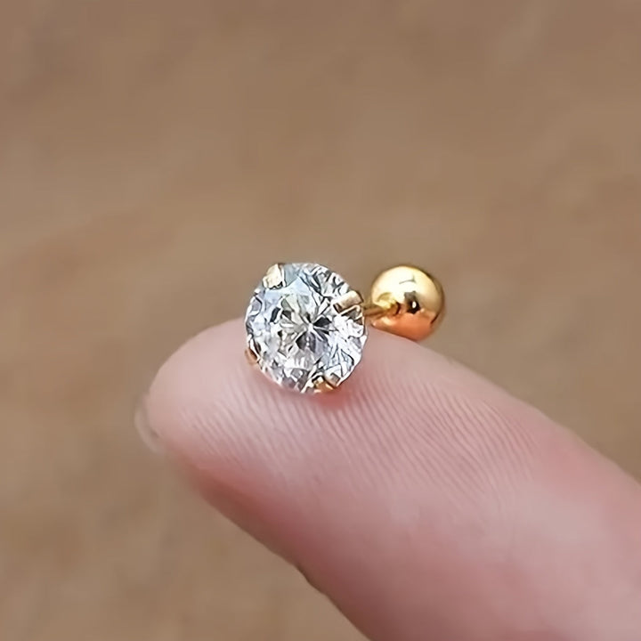 Ohrstecker Aus Titanstahl - ZirconiaPearl 